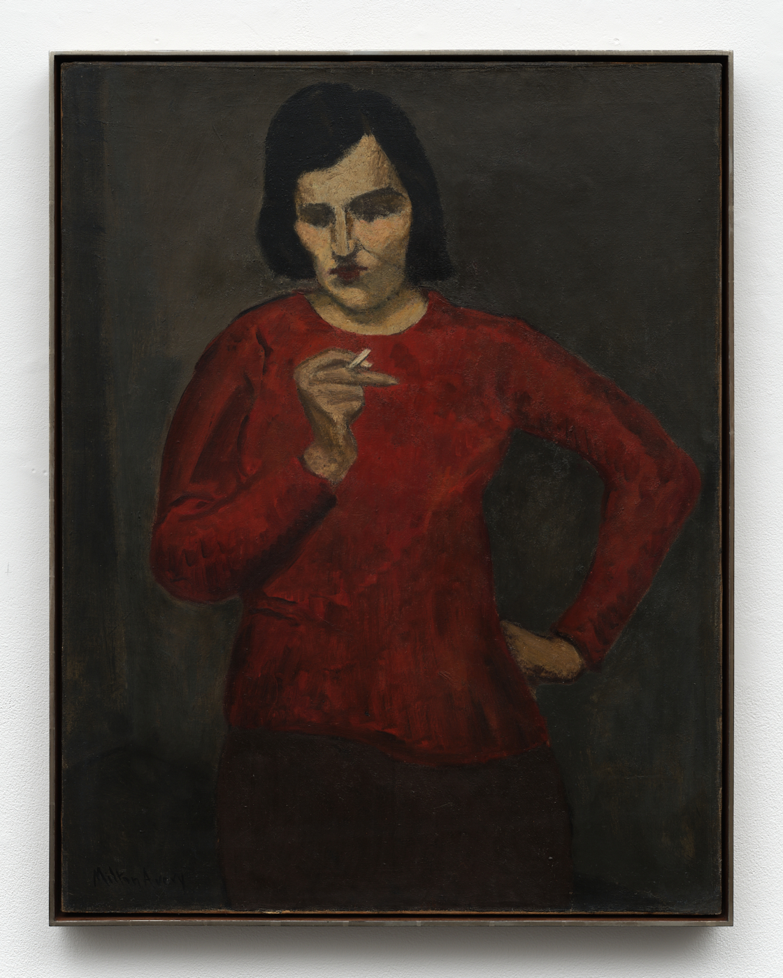 Untitled (Woman Smoking), c. 1930. Oil on canvas, 36⅛ x 28 in. (91.76 x 71.12 cm). 37 x 29 x 2 in. (93.98 x 73.66 x 5.08 cm) framed