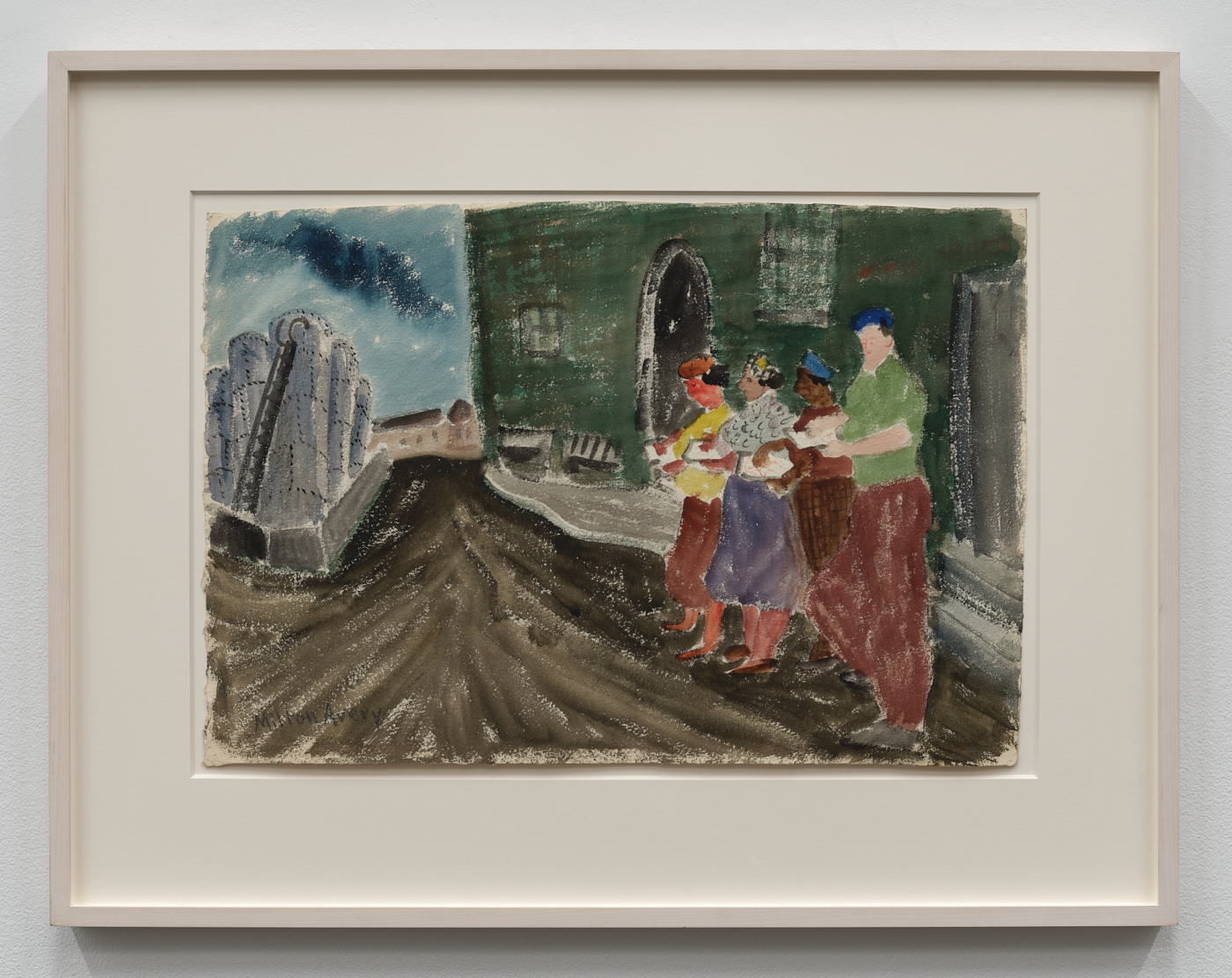 Four Sketchers, c. 1930s. Watercolor on paper, 15⅛ x 22¼ in. (38.43 x 56.52 cm), 23⅞ x 30¾ x 1½ in. (60.66 x 78.11 x 3.81 cm) framed