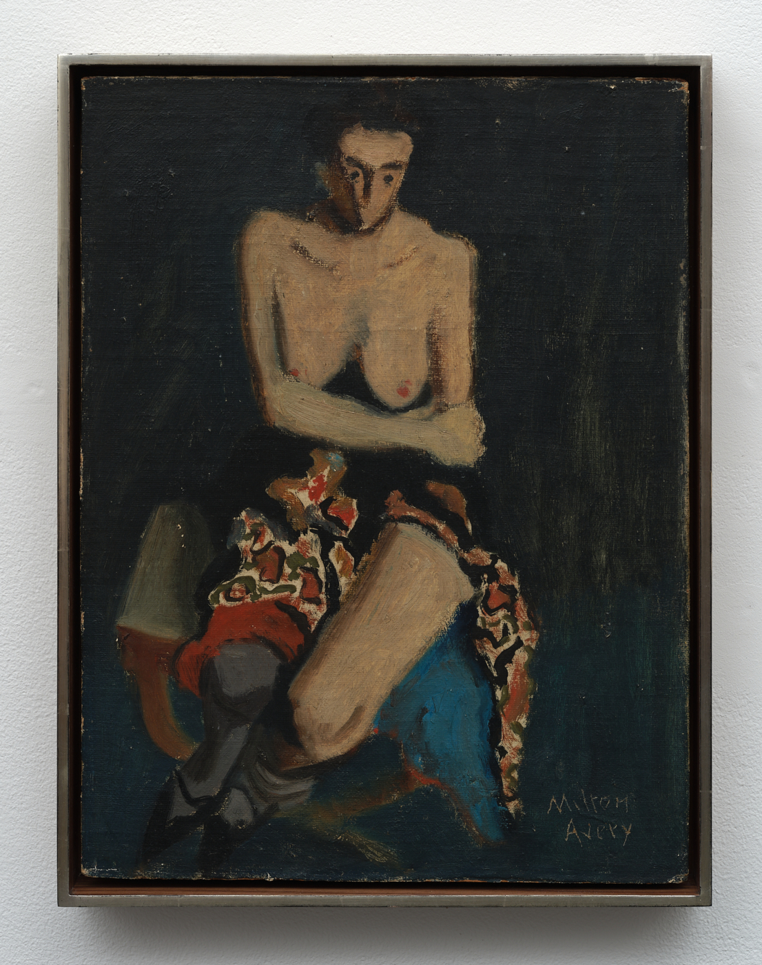 Draped Nude, 1931. Oil on homemade board, 15⅞ x 12 in. (40.34 x 30.48 cm), 16¾ x 12⅞ x 2 in. (42.55 x 32.72 x 5.08 cm) framed
