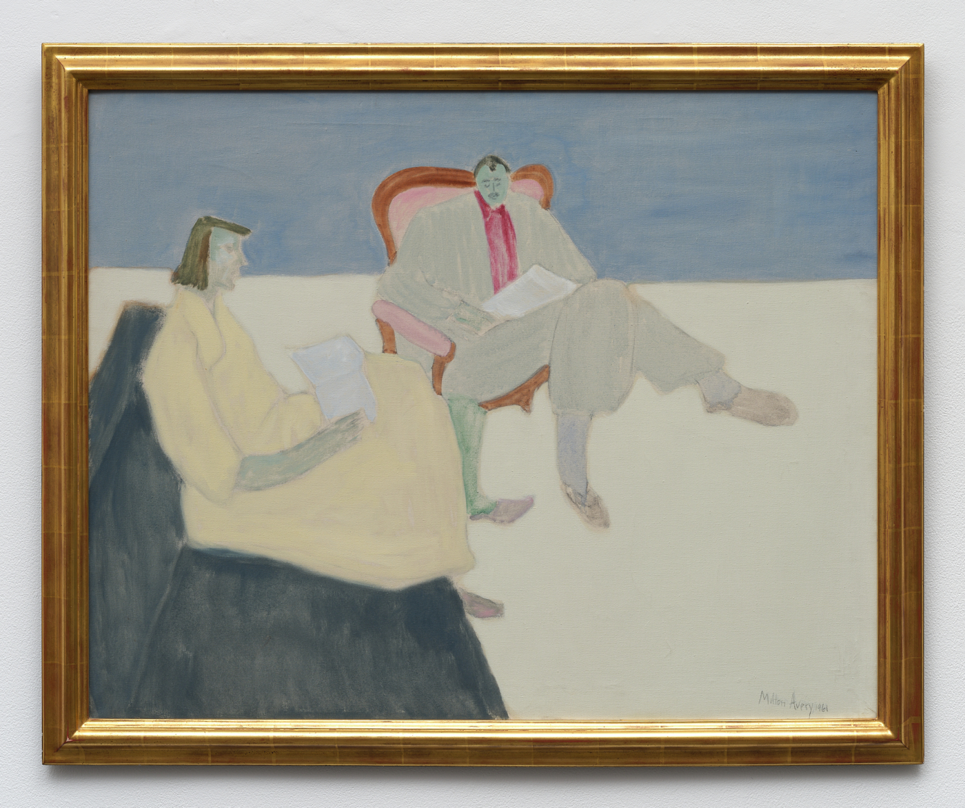 Husband and Wife, 1961. Oil on canvas, 32 x 40 in. (81.28 x 101.60 cm), 36 1/4 x 44 1/4 x 1 1/2 in. (92.07 x 112.39 x 3.81 cm) framed