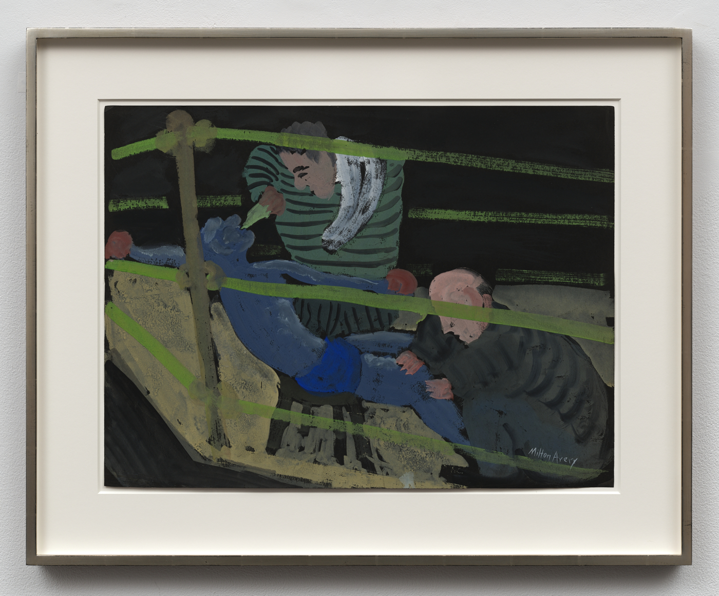 Untitled (Between Rounds), ND. Gouache on paper, 18 x 24 in. (45.72 x 60.96 cm), 25 1/8 x 31 1/8 x 1 1/2 in. (63.82 x 79.06 x 3.81 cm) framed