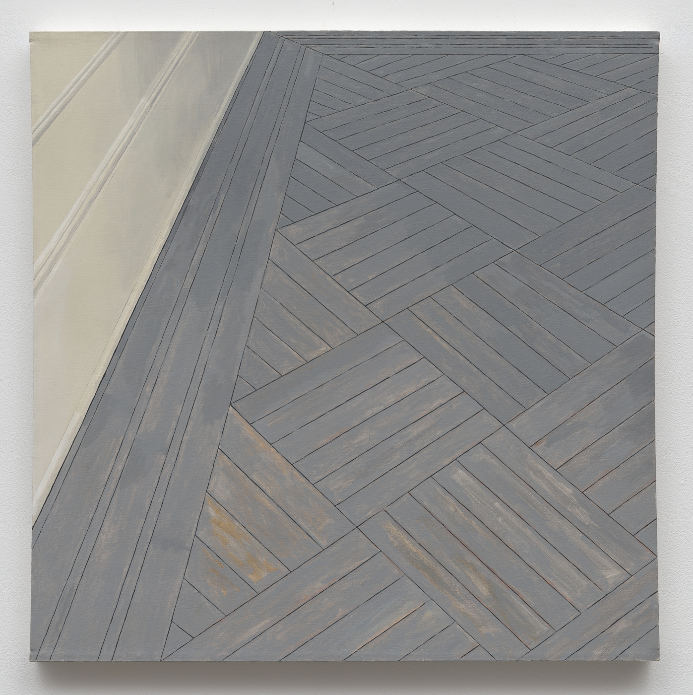 Sylvia Plimack Mangold, Grey Parquet, 1965. Acrylic on canvas, 40 1/8 x 40 1/8 in. (101.92 x 101.92 cm)