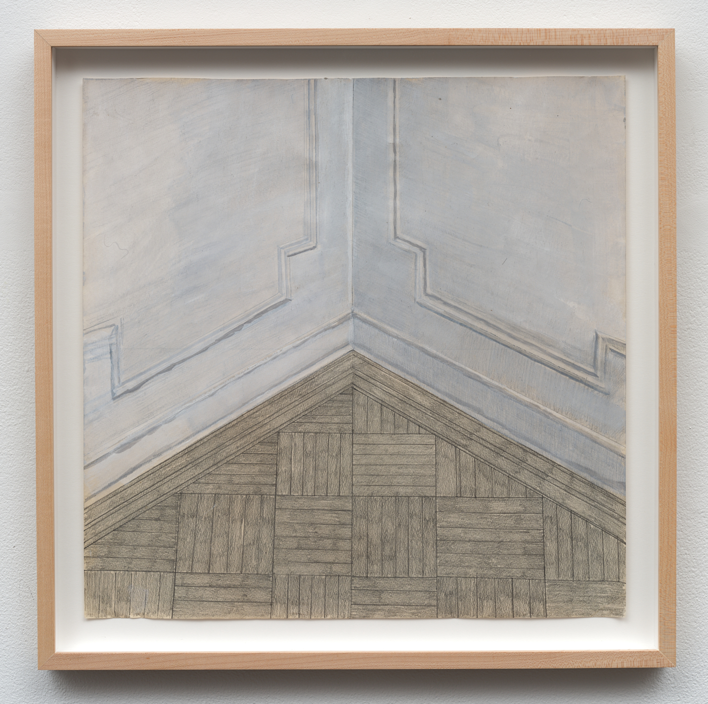 Sylvia Plimack Mangold, Untitled, 1965. Gouache and pencil on paper, 16 7/8 x 16 7/8 in. (42.86 x 42.86 cm), 19 3/4 x 19 3/4 x 1 1/8 in. (50.16 x 50.16 x 2.86 cm) framed