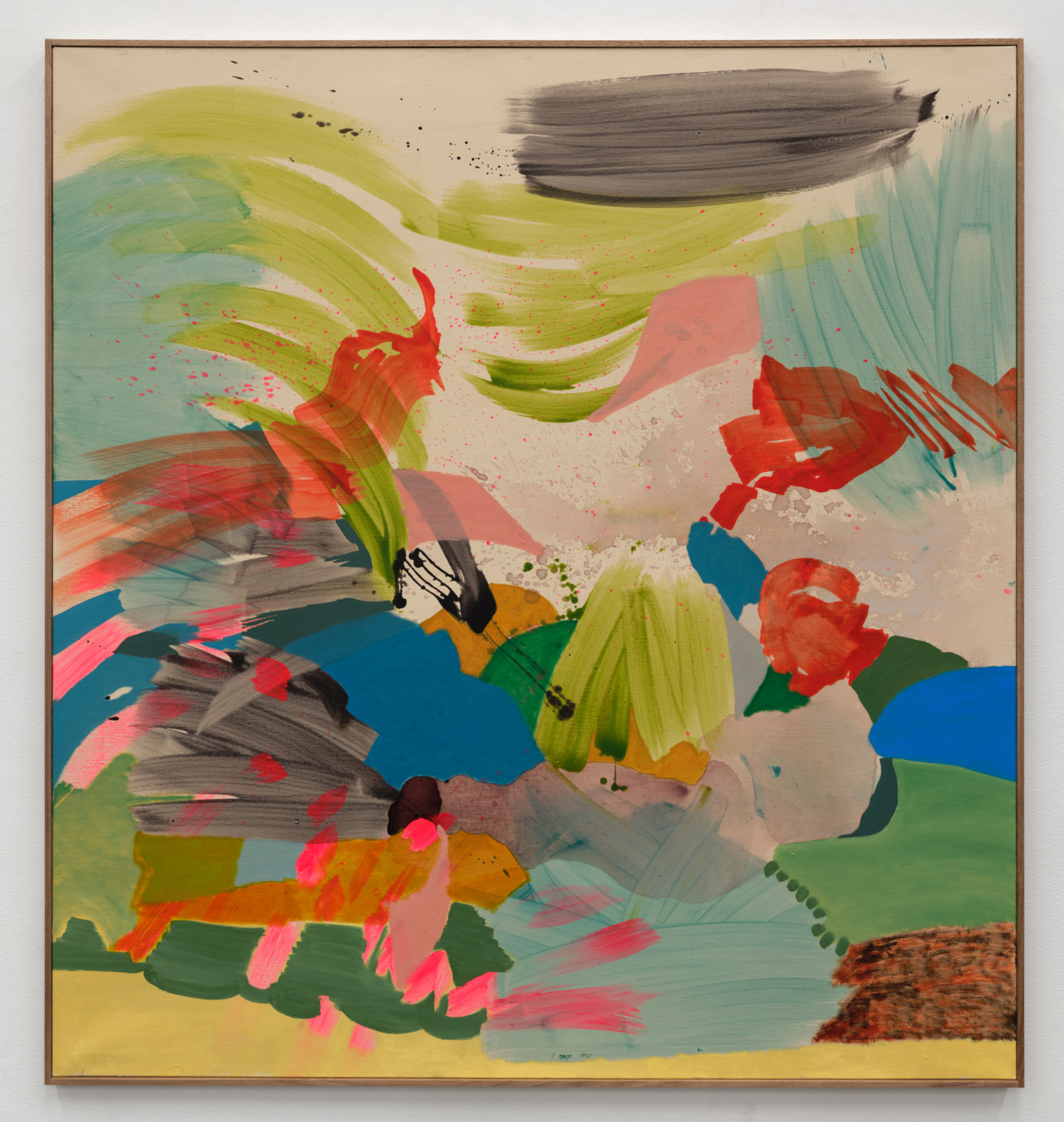 Marley Freeman, what is won by surviving, 2024. Oil and acrylic on linen, 60 x 56 1/8 in. (152.4 x 142.56 cm), 60 7/8 x 56 3/4 in. (154.62 x 144.14 cm) framed