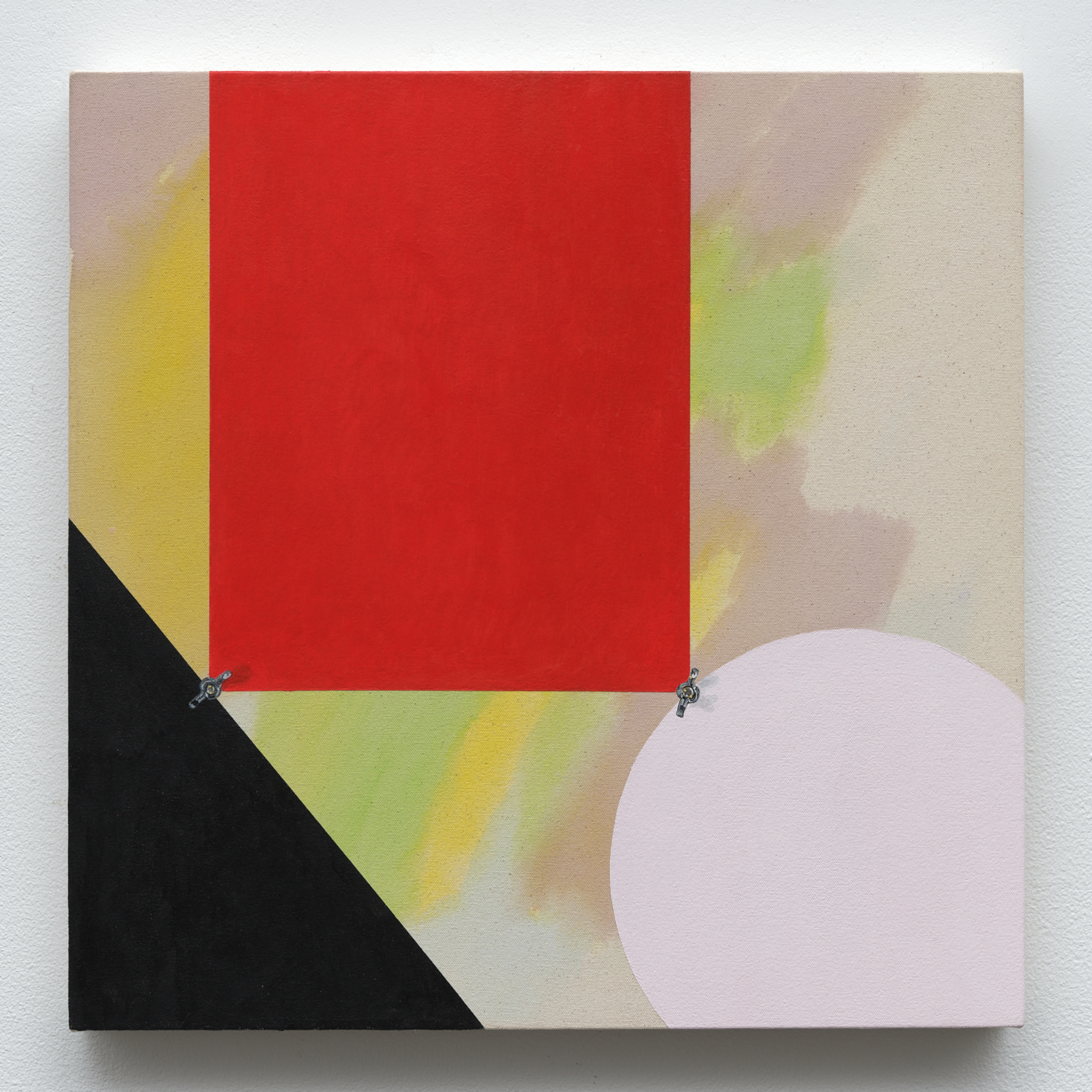 Paul Lee, The Hay Wain, 2025. Oil and acrylic on canvas and panel, 20 x 20 in. (50.8 x 50.8 cm)