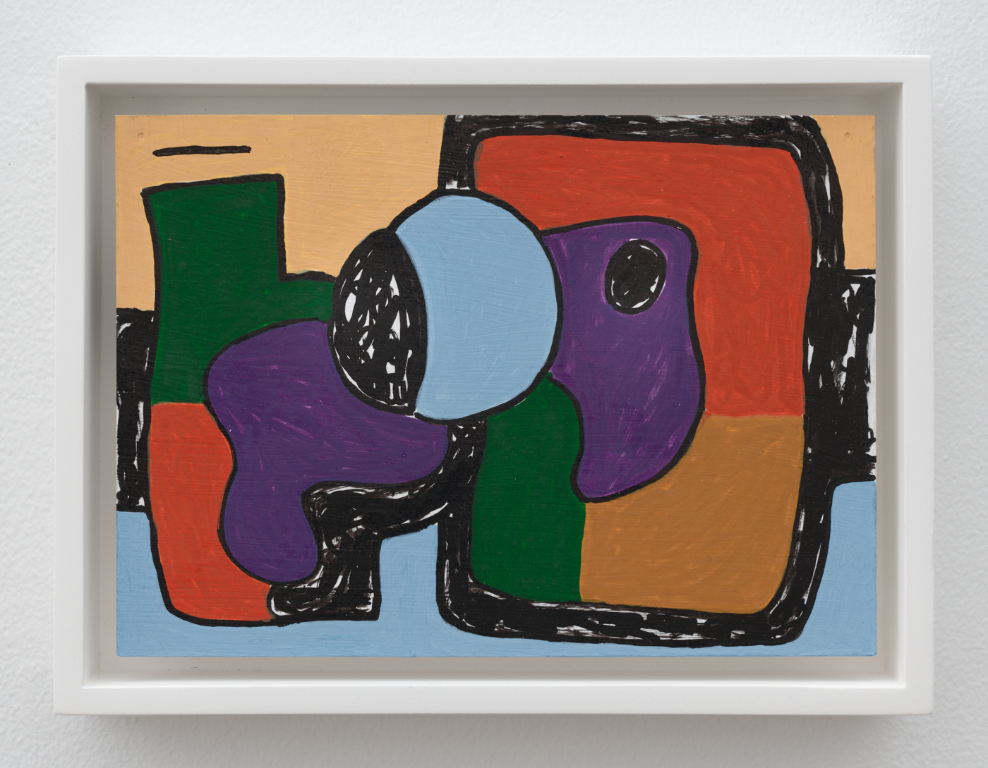 Retablo 7, Birdman, 2015. Acrylic on aluminum, 5 x 7 in. (12.70 x 17.78 cm), 6 1/8 x 8 1/8 in. (15.56 x 20.64 cm) framed