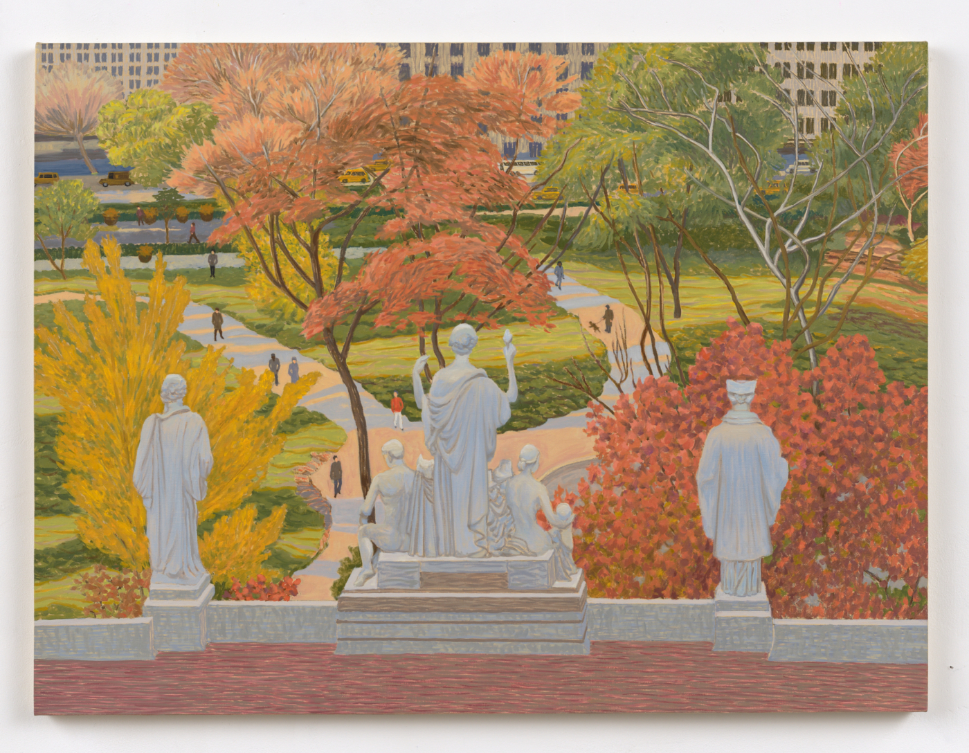 Courthouse Sculptures Overlooking Madison Square Park, 2010. Oil on canvas, 42 1/8 x 56 1/8 in. (107.00 x 142.56 cm)