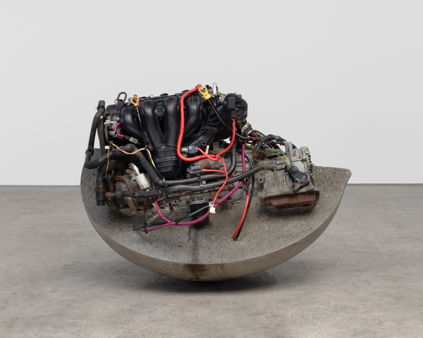 Heartbreaker, 2025. Concrete, steel, and Ford Transit engine, 34 x 46 1/4 x 31 1/2 in. (86.36 x 117.47 x 80.01 cm)