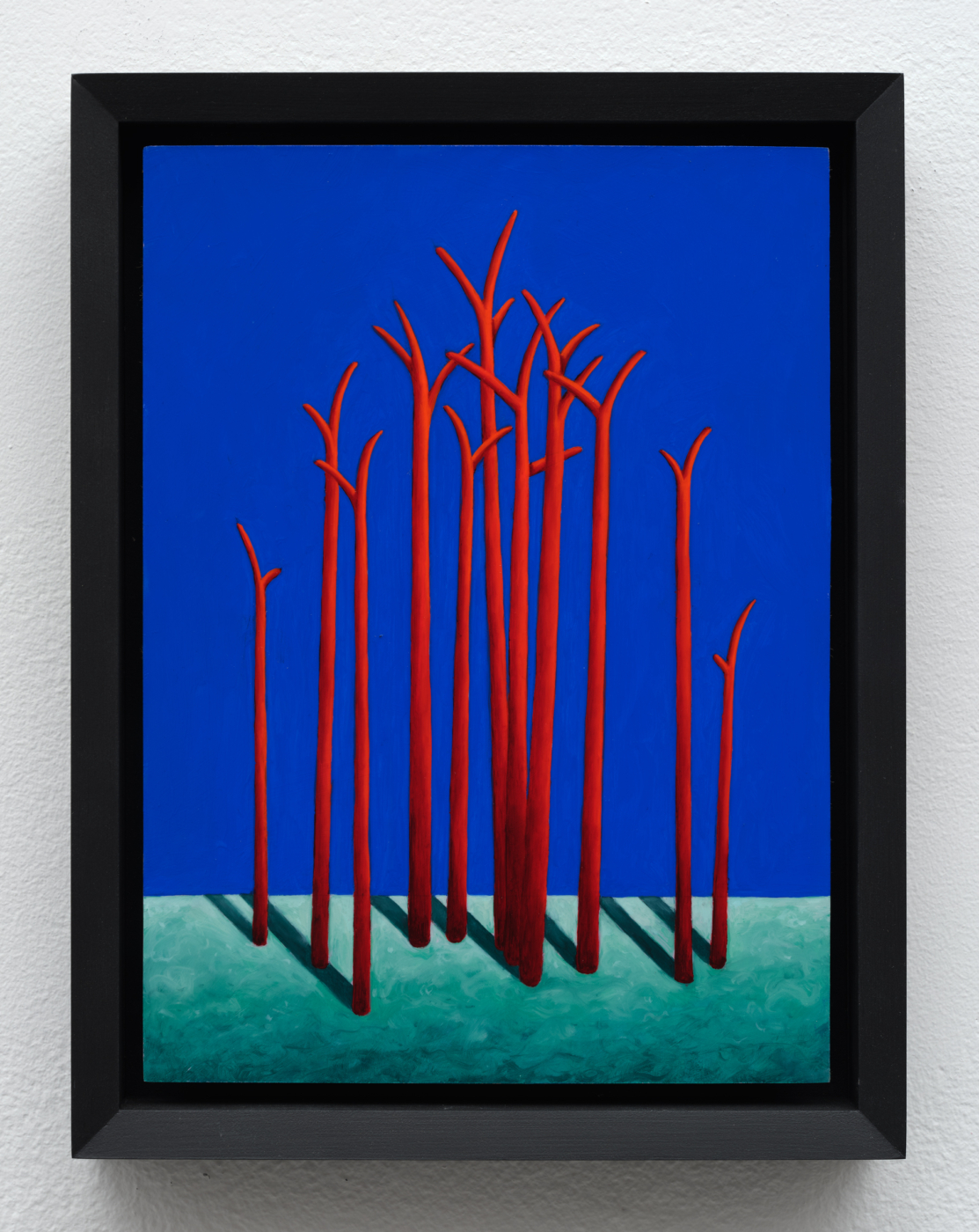 Trees (Copper Version), 2025. Oil on copper, 7 1/2 x 5 1/2 in. (19.00 x 14.00 cm), 8⅝ x 6⅝ in. (21.91 x 16.83 cm) framed