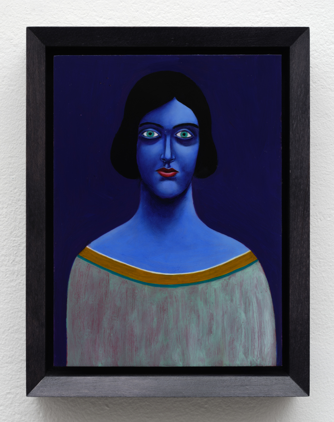 Portrait (Copper Version), 2025. Oil on copper, 5 7/8 x 4 3/8 in. (15.00 x 11.00 cm), 7 x 5⅜ in. (17.78 x 13.65 cm) framed