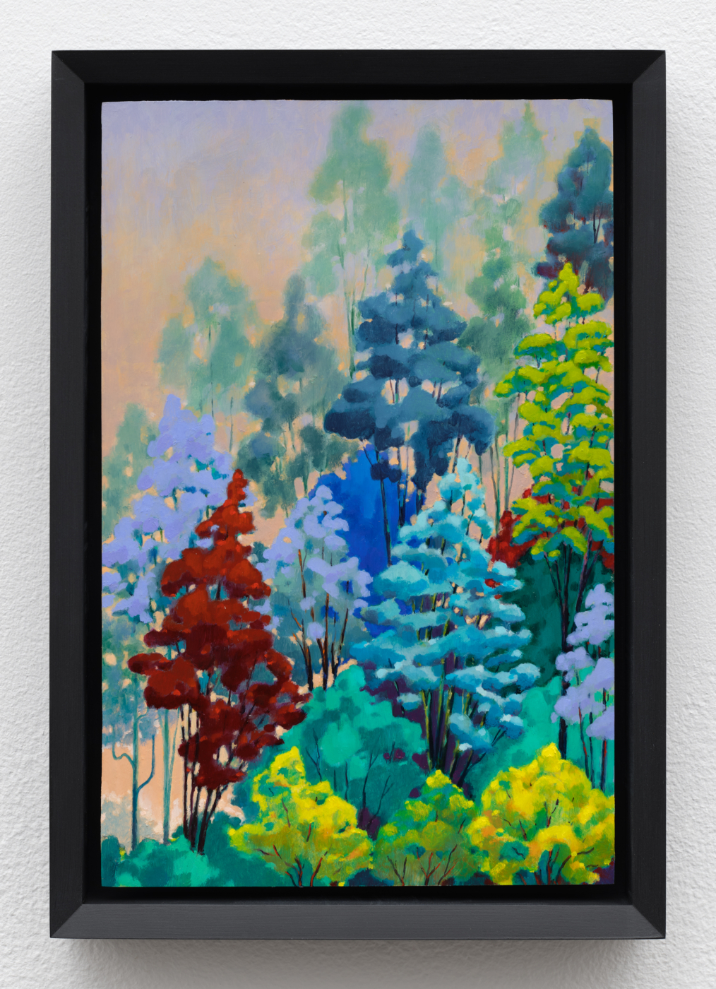 Trees, 2025. Oil on copper, 9 x 5 7/8 in. (23 x 15 cm), 10 1/8 x 7 in. (25.72 x 17.78 cm) framed
