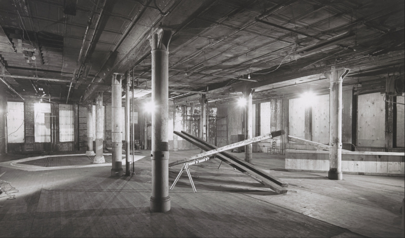 5 Sculptors-7,000 Sq. Feet, installation view, MoMA PS1 at 10 Bleecker Street, New York, 1972. Photograph by Peter Moore