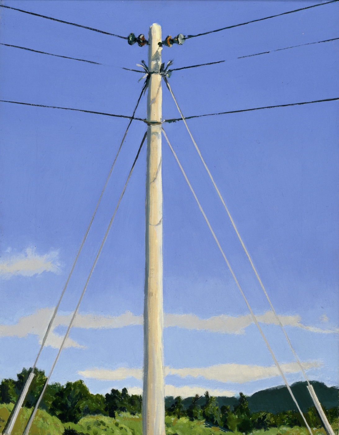 Telephone Pole #6, 1971. Oil on canvas, 14 1⁄8 x 18 in. (35.8 x 45.8 cm), collection of the Smithsonian American Art Museum, Gift of Chuck and Jan Rosenak