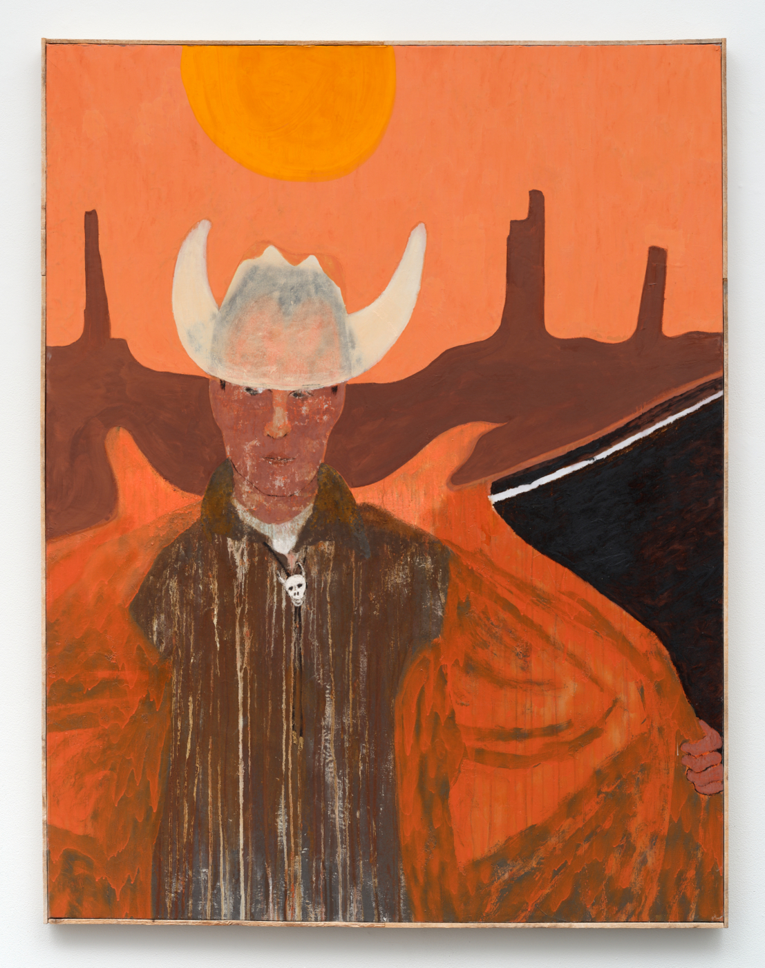 Soft sun, 2026. Oil, acrylic and plaster on canvas in artist frame, 66 x 50⅞ in. (167.64 x 129.24 cm); 66¾ x 51⅝ in. (169.55 x 131.14 cm) framed