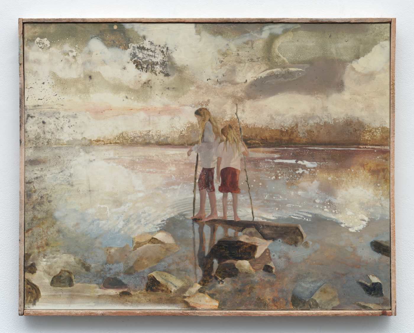 Cricket, 2025. Oil and plaster on canvas in artist frame, 21⅞ x 28 in. (55.58 x 71.12 cm); 22¾ x 28⅞ in. (57.79 x 73.36 cm) framed