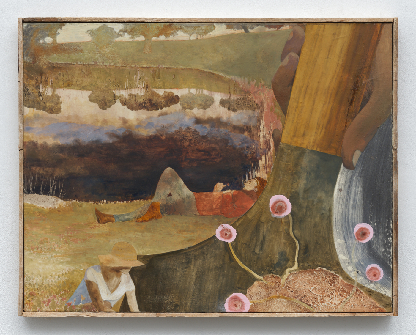 Margin, 2025. Oil and plaster on canvas in artist frame, 22 x 28 in. (55.88 x 71.12 cm); 22½ x 28¾ in. (57.15 x 73.03 cm) framed