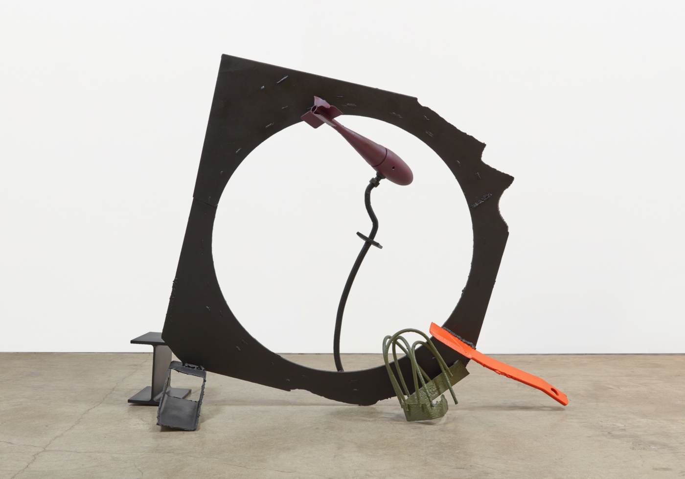 Oh No, 2023. Mild steel and iron, 55 x 29 x 69 in. (139.7 x 73.66 x 175.26 cm)