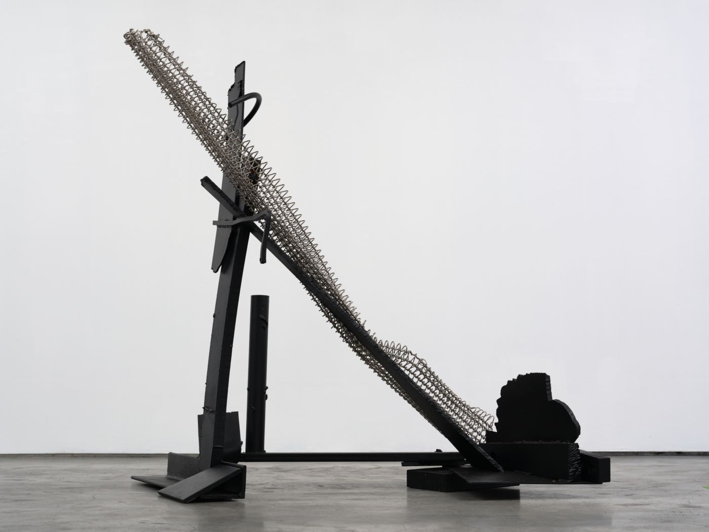 X Way, 2023. Mild and stainless steel, 49 x 52 1/2 x 30 in. (124.46 x 133.35 x 76.20 cm)