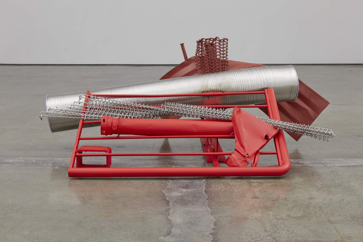 Cardinal, 2023. Steel, iron, stainless steel and rubber, 25 3/8 x 58 1/2 x 49 in. (64.45 x 148.59 x 124.46 cm)