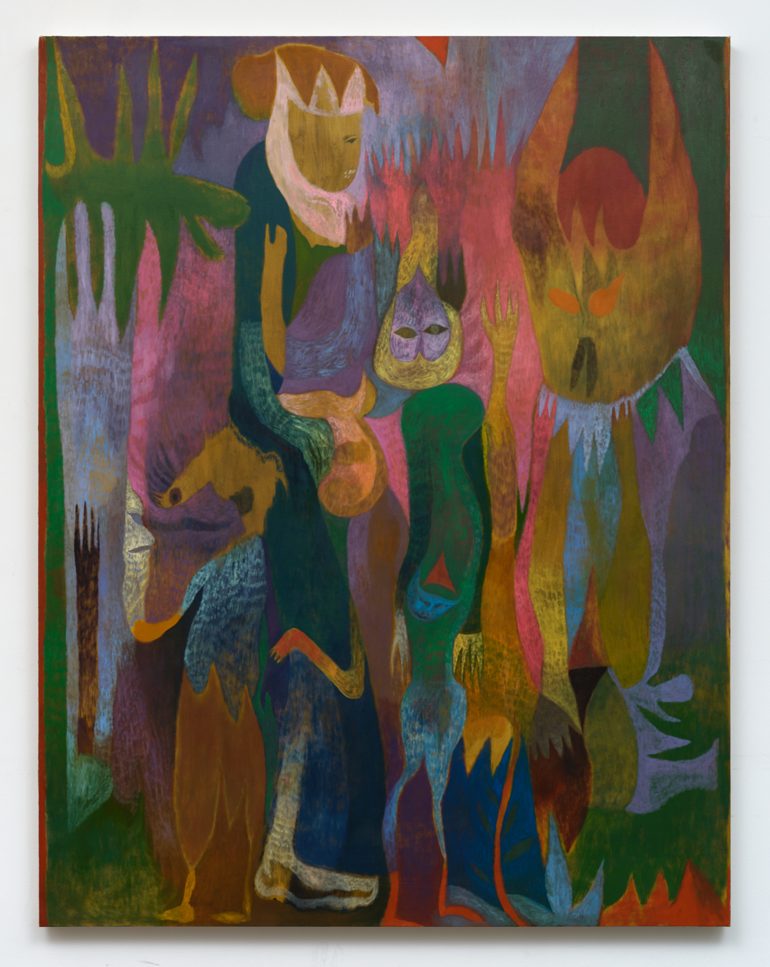 Maja Ruznic, In the Realm of Shadow, There is a Child Who Sees Everything That was Frozen, and with its Eyes, Brings it Back to Life, 2025. Oil on linen, 90 x 70 in. (228.60 x 177.80 cm)