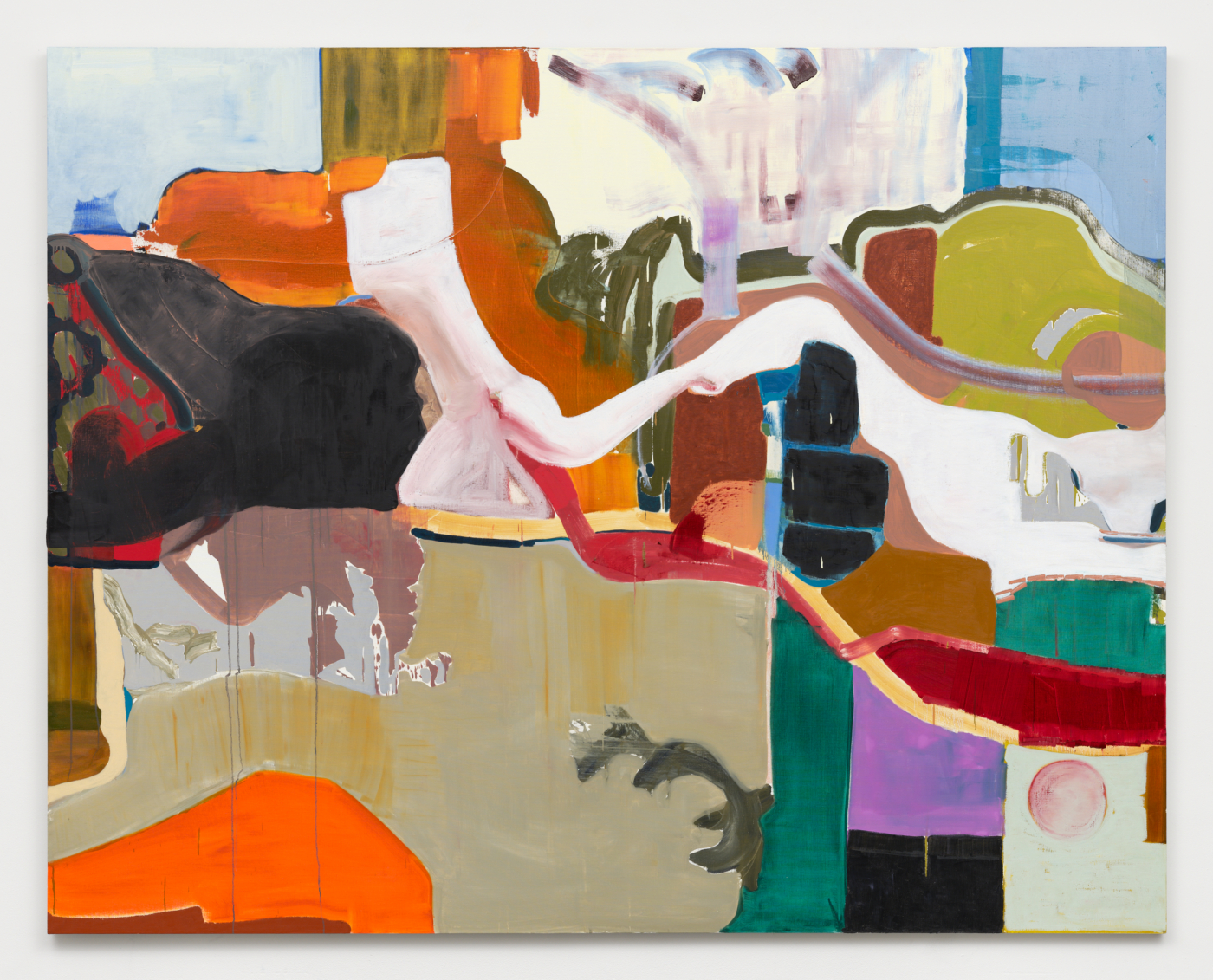 Up-Flinging Rush, 2026. Oil on linen, 95 x 120 in. (241.30 x 304.80 cm)