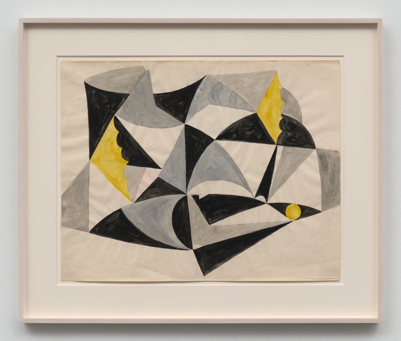 Circus (Black &amp; Yellow), 1947. Watercolour and pencil on paper, 22 x 27 7/8 in. (55.9 x 70.8 cm); 30 1/8 x 36 in. (76.52 x 91.44 cm) framed