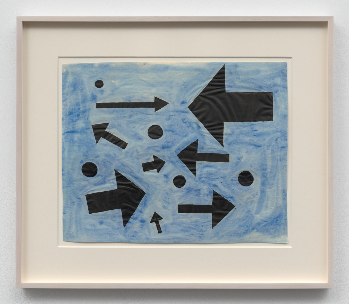 Aquarium (Blue), 1949. Collage and paint on paper, 16 1/2 x 20 3/4 in. (41.91 x 52.70 cm); 25 x 29 in. (63.50 x 73.66 cm) framed