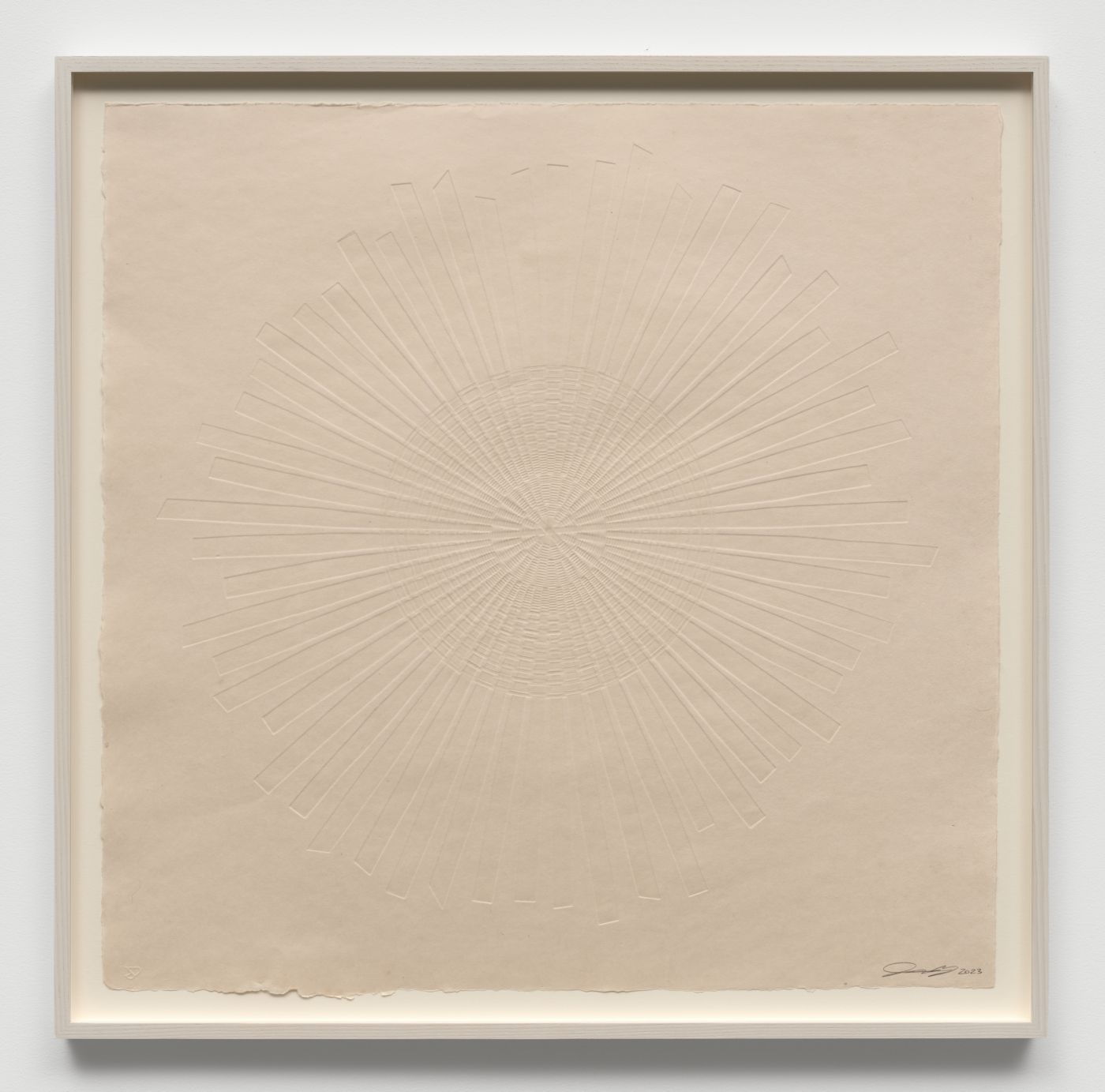 Untitled, 2023. Basket relief print, 26⅝ x 27⅛ in. (67.64 x 68.91 cm); 29 1/2 x 29 7/8 in. (74.93 x 75.88 cm) framed
