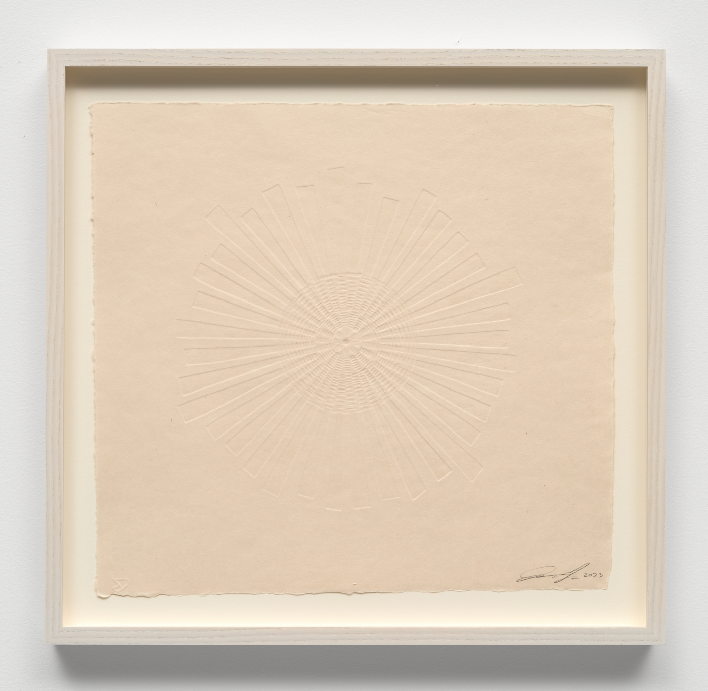 Untitled, 2023. Basket relief print, 13½ x 14⅛ in. (34.29 x 35.89 cm); 16 1/4 x 16 3/4 in. (41.27 x 42.55 cm) framed