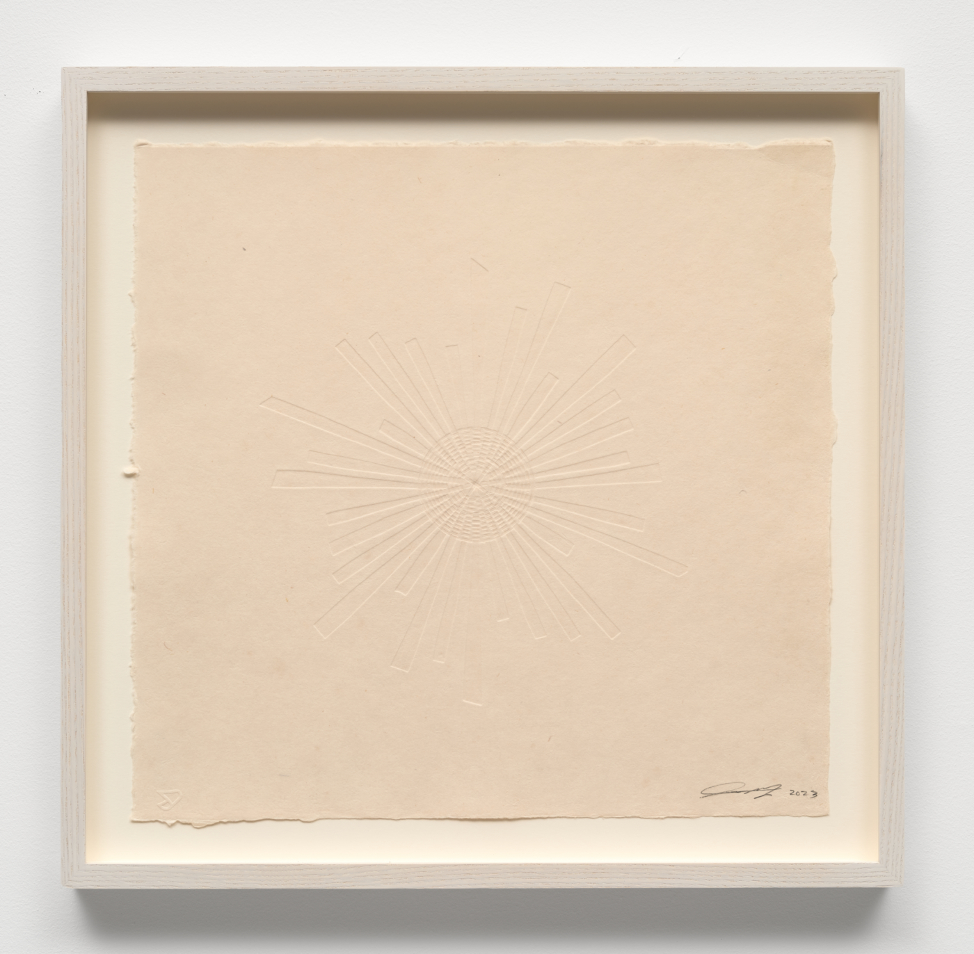 Untitled, 2023. Basket relief print, 13¼ x 13¾ in. (33.66 x 34.92 cm); 16 x 16 1/2 in. (40.64 x 41.91 cm) framed