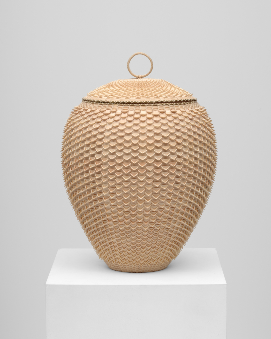 Absence, 2025. Ash and sweetgrass, 20 1/8 x 14 3/4 x 14 3/4 in. (51.12 x 37.47 x 37.47 cm)