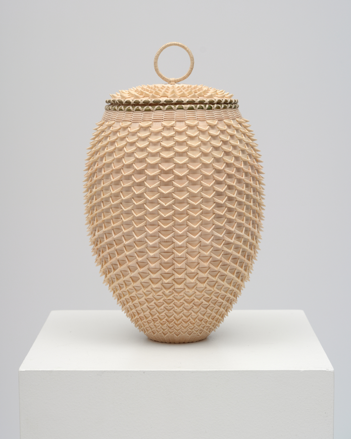 Sylvia, 2026. Ash, sweetgrass, and synthetic dye, 12 1/2 x 7 5/8 x 7 5/8 in. (31.75 x 19.37 x 19.37 cm)