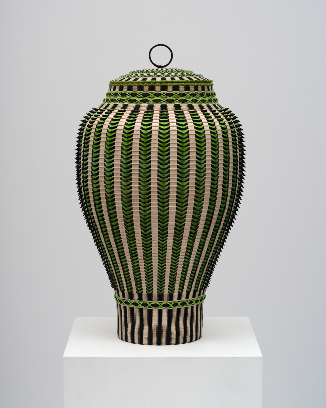 Monolith, 2026. Ash, sweetgrass, and synthetic dye, 25 x 14¼ x 14¼ in. (63.50 x 36.20 x 36.20 cm)