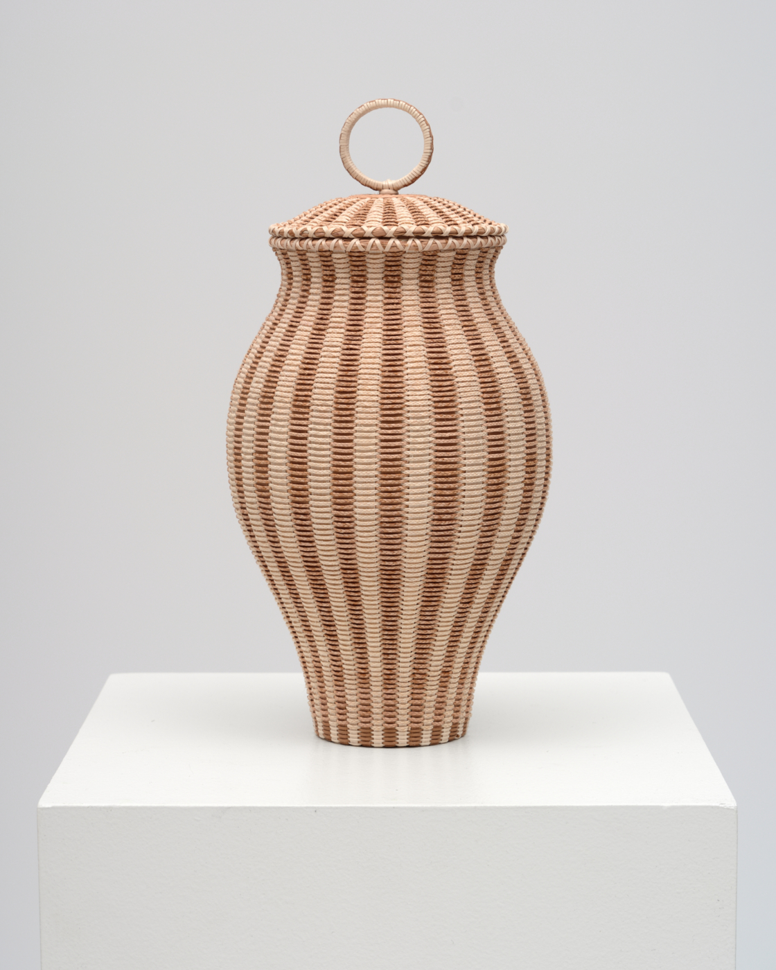 Harmony, 2026. Ash, cedar, sweetgrass, and synthetic dye, 12 x 6 1/8 x 6 1/8 in. (30.48 x 15.56 x 15.56 cm)