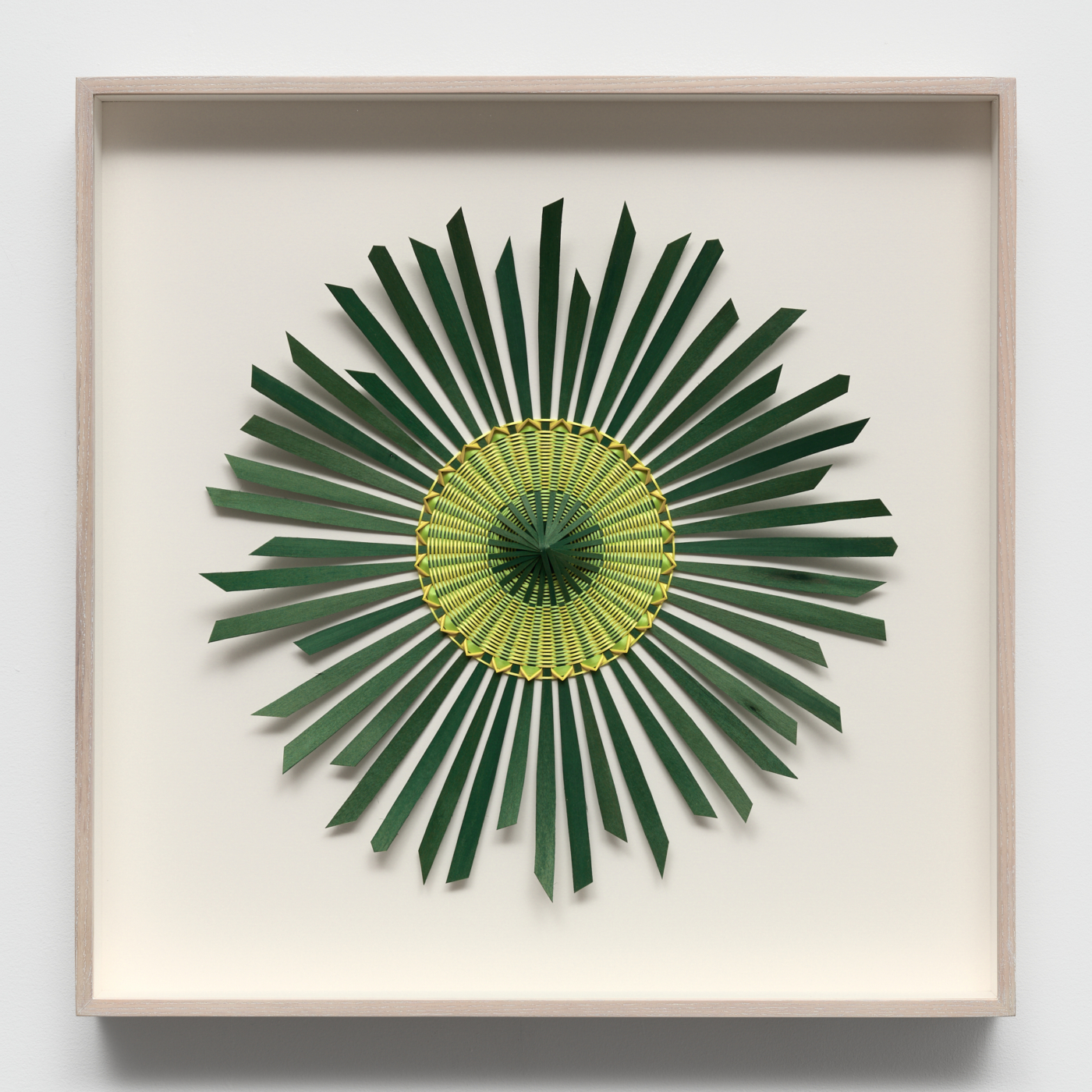 Gaia, 2026. Ash and dye, 15 5/8 x 15 5/8 in. (39.69 x 39.69 cm); 20 1/2 x 20 1/2 in. (52.07 x 52.07 cm) framed