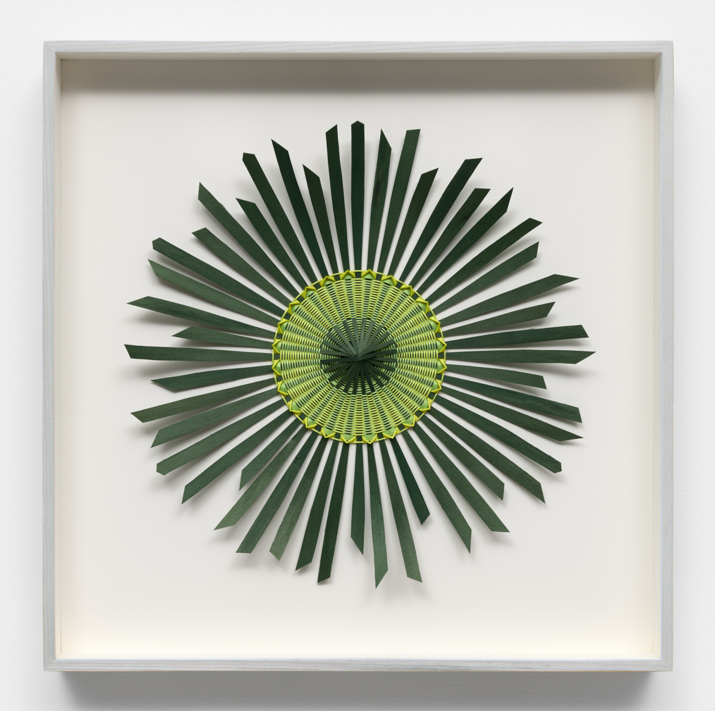 Gaia, 2026. Ash and synthetic dye, 15 5/8 x 15 5/8 in. (39.69 x 39.69 cm); 20 1/2 x 20 1/2 in. (52.07 x 52.07 cm) framed