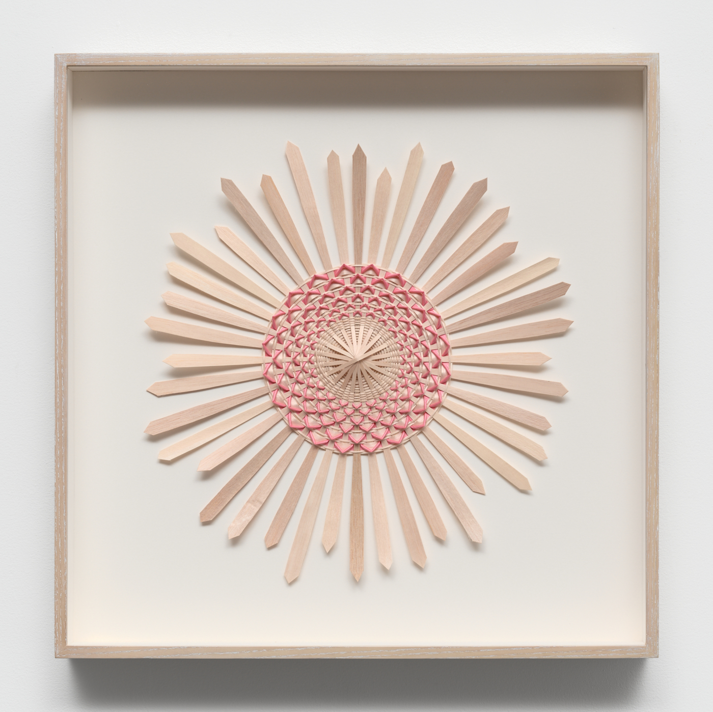 Cherry Blossom, 2026. Ash and dye, 14 x 14 in. (35.56 x 35.56 cm); 18 1/2 x 18 1/2 in. (46.99 x 46.99 cm) framed