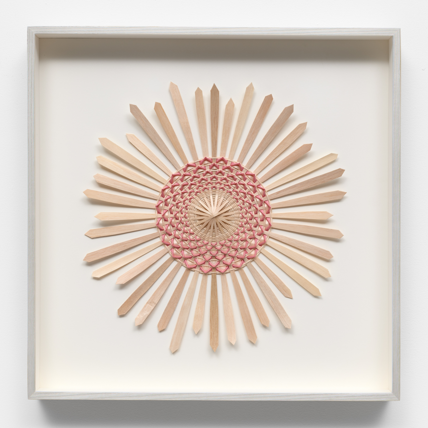 Cherry Blossom, 2026. Ash and synthetic dye, 14 x 14 in. (35.56 x 35.56 cm); 18 1/2 x 18 1/2 in. (46.99 x 46.99 cm) framed