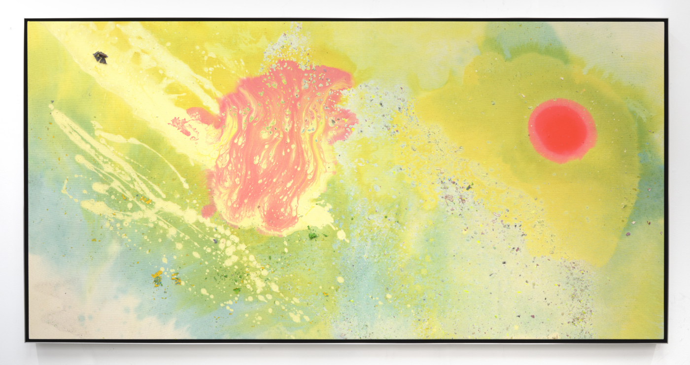 Peter Bradley, Waltz for Debby, 2021. Acrylic and oil on canvas, 43 x 88 in. (109.2 x 223.5 cm); 44 x 87⅛ in. (111.76 x 221.31 cm) framed