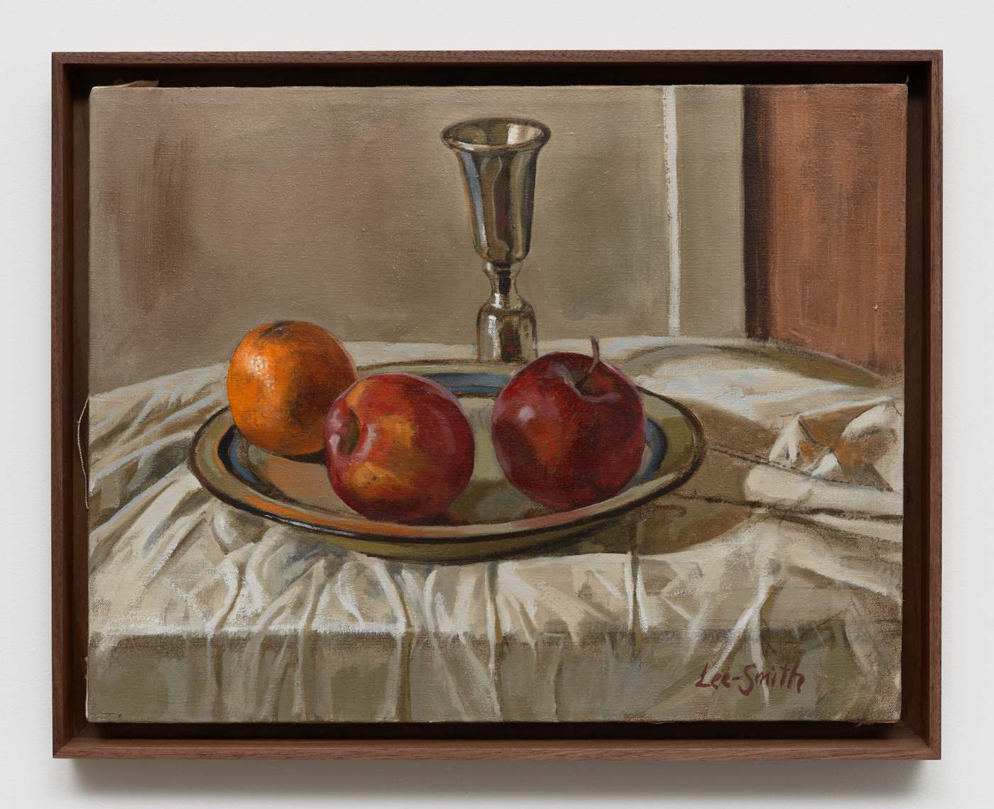 Offering I, 1981. Oil on canvas, 14 x 18 in. (35.56 x 45.72 cm); 15 1/4 x 19 1/2 in.(38.73 x 49.53 cm) framed © 2026 Estate of Hughie Lee-Smith / Artists Rights Society (ARS), NY