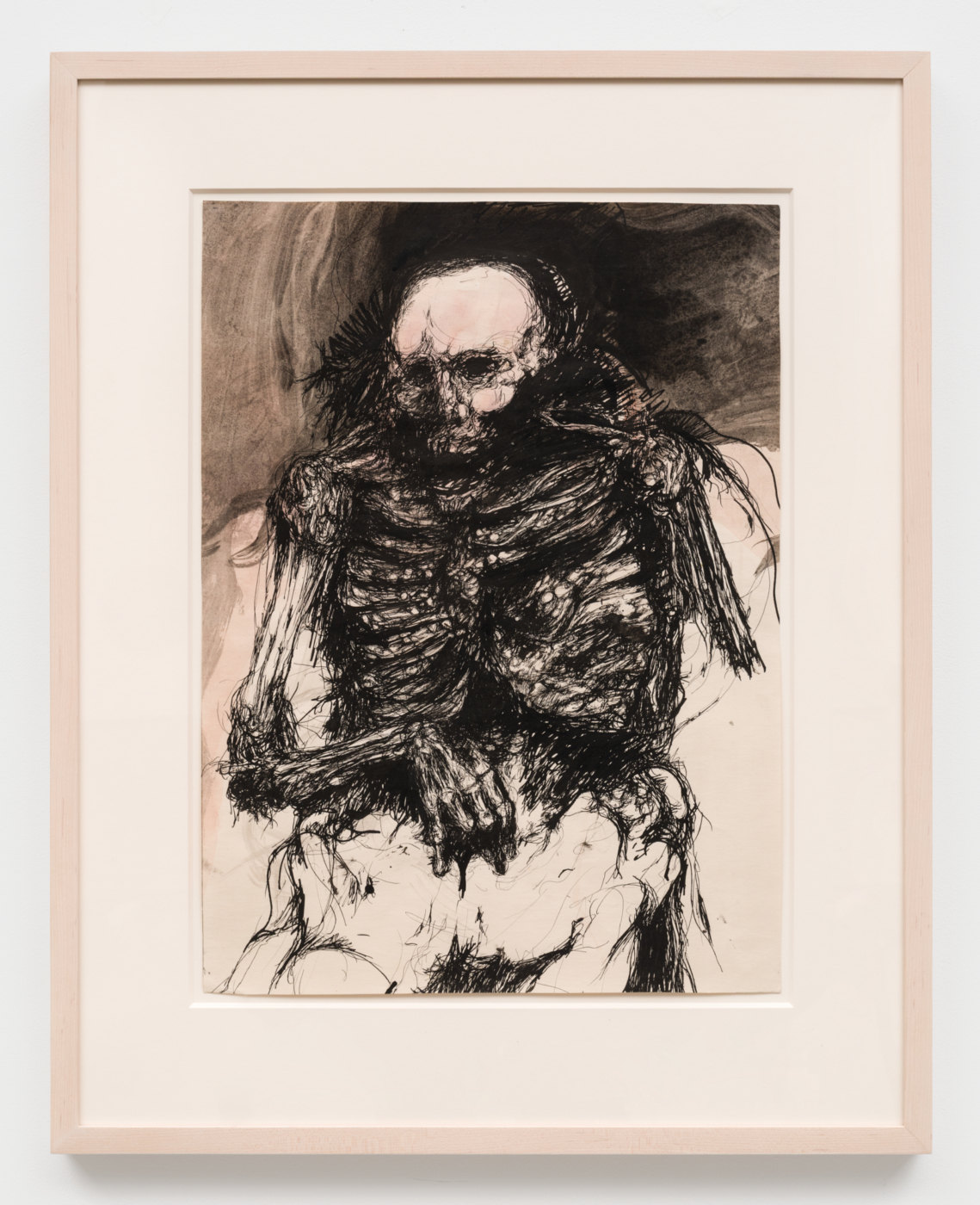 Bruce Conner, DEAD MAN, 1955. Ink on paper, 21 3/8 x 15 5/8 in. (54.29 x 39.69 cm); 29 3/4 x 23 3/4 x 1 in. (75.56 x 60.33 x 2.54 cm) framed