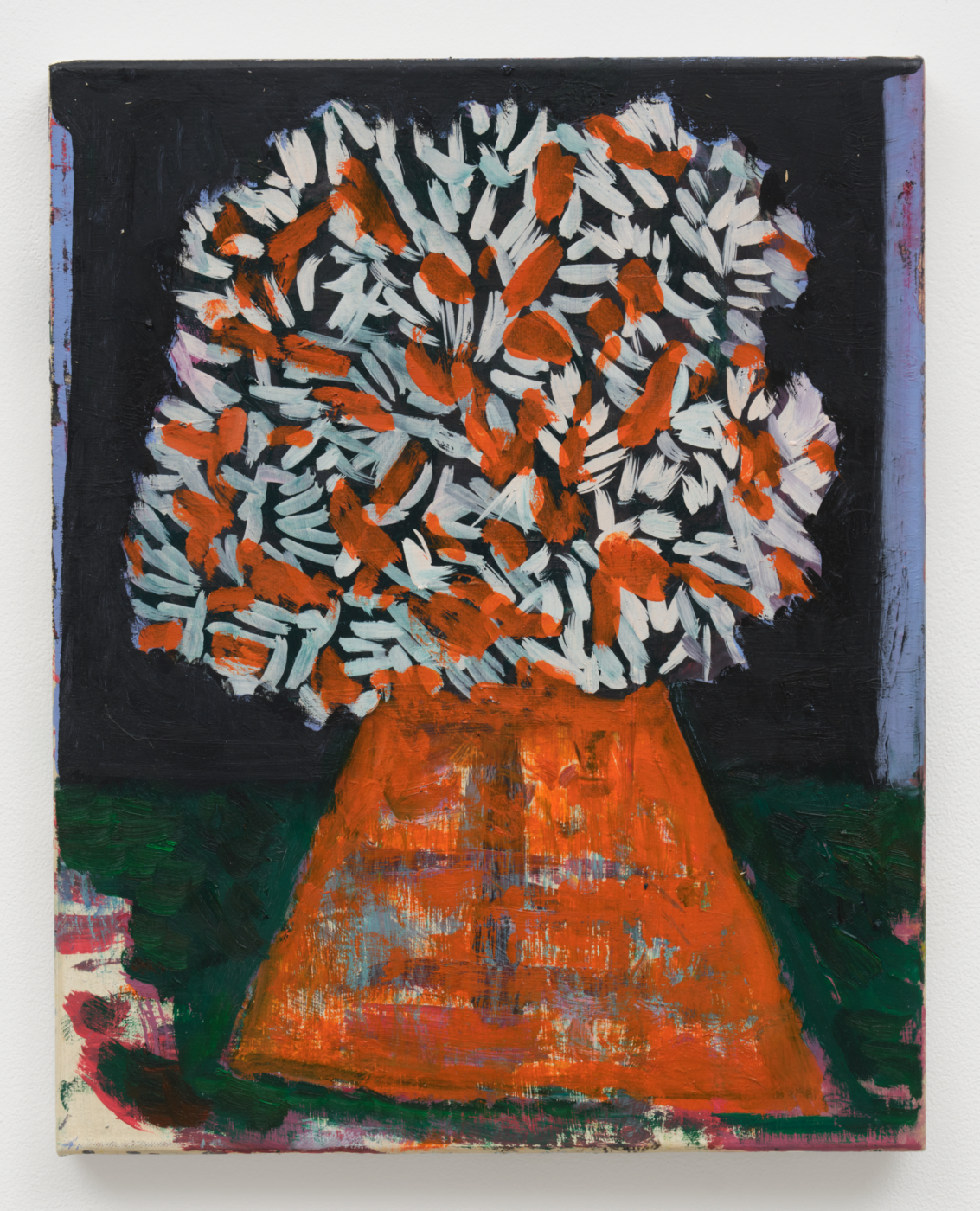 Trapèze Orange, 2026. Oil on canvas, 16 1/8 x 13 in. (41 x 33 cm)