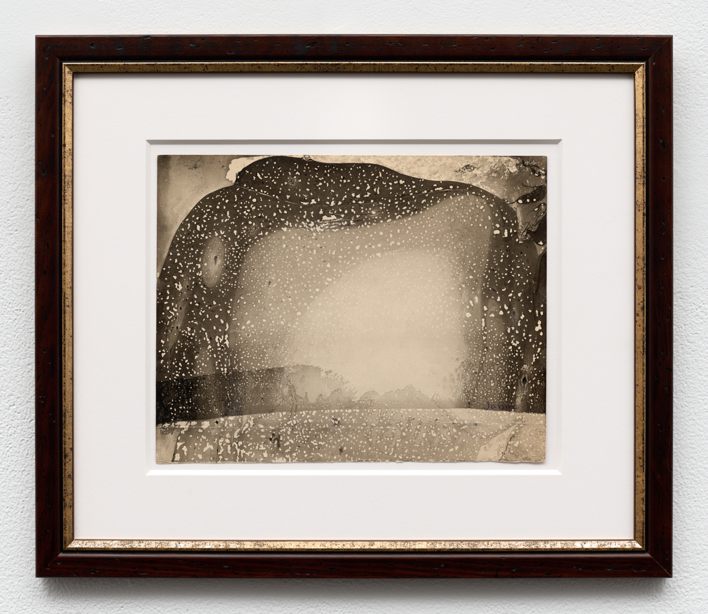 Louise Janin, Cosmogramme, 1953-65. Mixed media on paper, 7¾ x 9⅞ in. (19.68 x 24.99 cm); 13¾ x 16⅛ x ⅝ in. (34.92 x 40.97 x 1.60 cm) framed