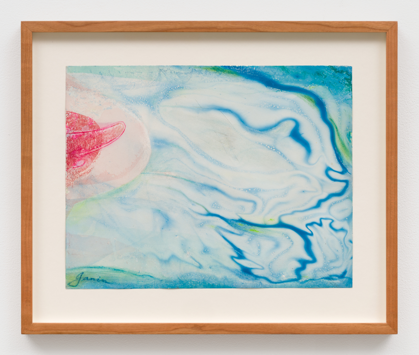 Louise Janin, Cosmogramme, c. 1960. Mixed media on paper, 9 1/4 x 12 1/4 inches (23.5 x 31 cm); 13 x 15 1/4 x 1 in. (33.00 x 38.80 x 2.54 cm) framed