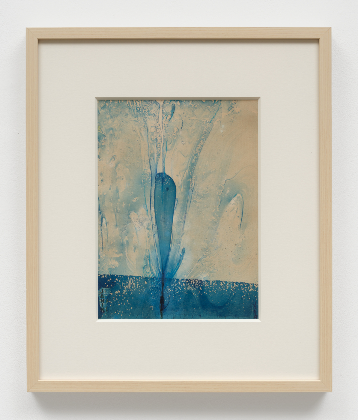 Louise Janin, Cosmogramme: Jaillissement, c. 1960. Mixed media on paper, 11 1/4 x 8 1/2 in. (28.5 x 21.5 cm); 18 3/4 x 15 1/2 x 1 1/4 in. (47.63 x 39.37 x 3.17 cm) framed