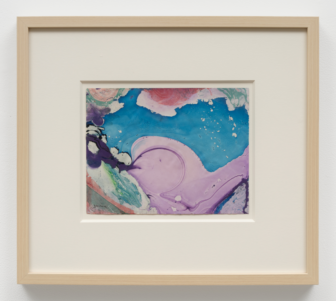 Louise Janin, Cosmogramme 3, c. 1953-70. Mixed media, 6 5/8 x 8 1/2 inches (16.8 x 21.7 cm); 15 7/8 x 14 1/4 x 1 1/4 in. (40.34 x 36.20 x 3.17 cm) framed