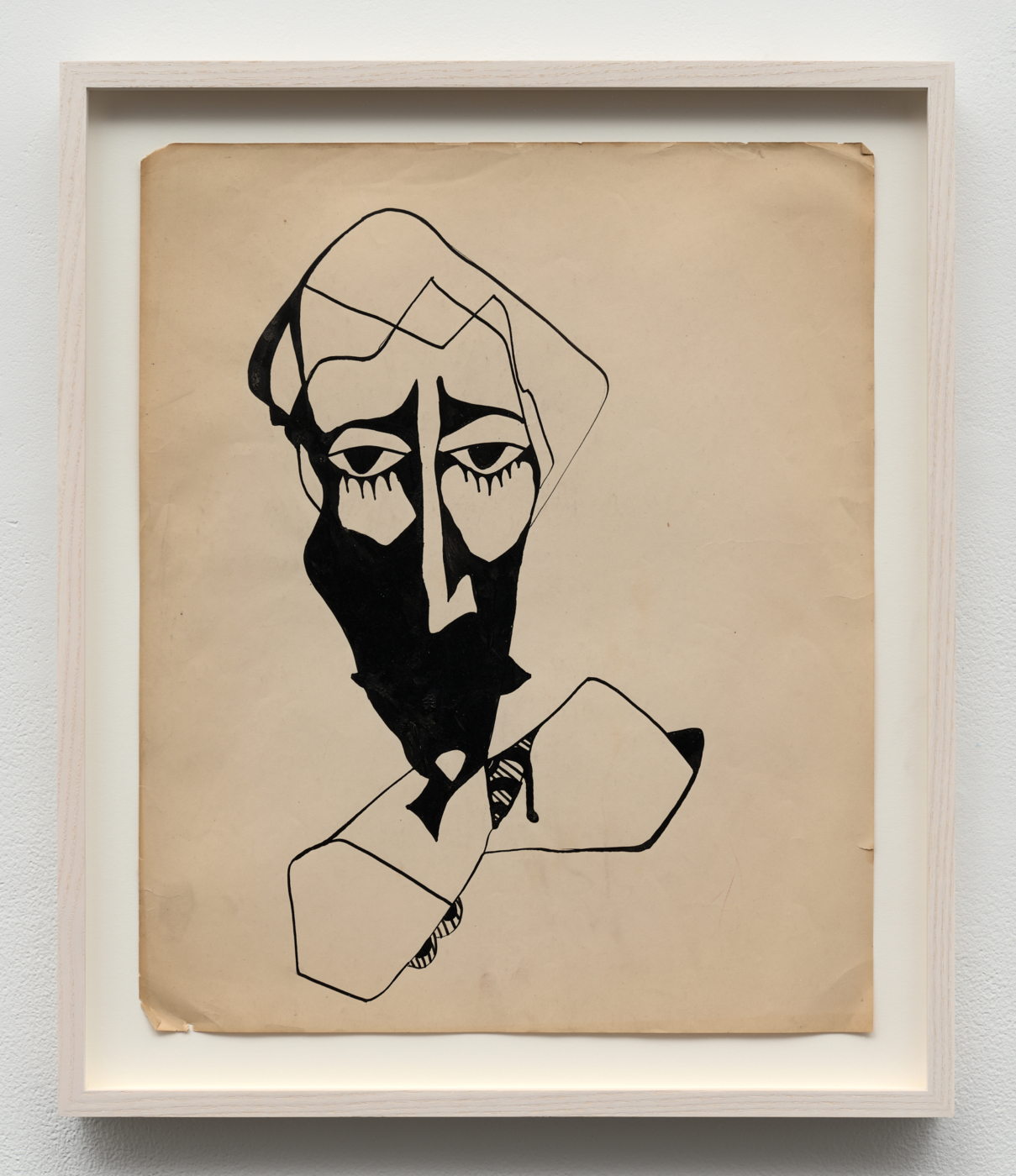 Lionel Ziprin, untitled (figure), 1950–1959. Ink on paper, 16½ x 13¾ in. (41.91 x 34.92 cm); 19 3/4 x 16 3/4 in. (50.16 x 42.55 cm) framed