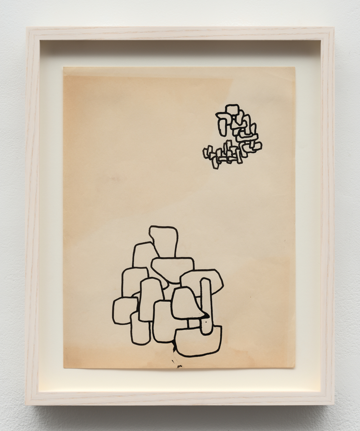 Lionel Ziprin, untitled (abstraction), 1950–1959. Ink on paper, 11 x 8½ in. (27.94 x 21.59 cm); 13 3/4 x 11 1/8 in. (34.92 x 28.27 cm) framed