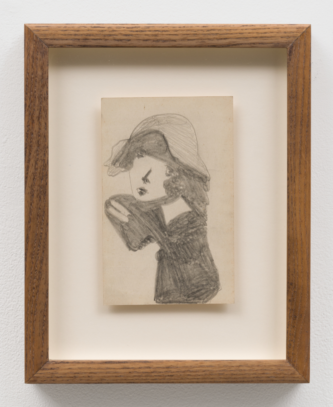 Madge Gill, Untitled, c. 1940. Pencil on postcard, 5½ x 3½ in. (14.00 x 9.00 cm); 9 1/2 x 7 1/2 x 1 1/4 in. (24.00 x 19.00 x 3.17 cm (framed