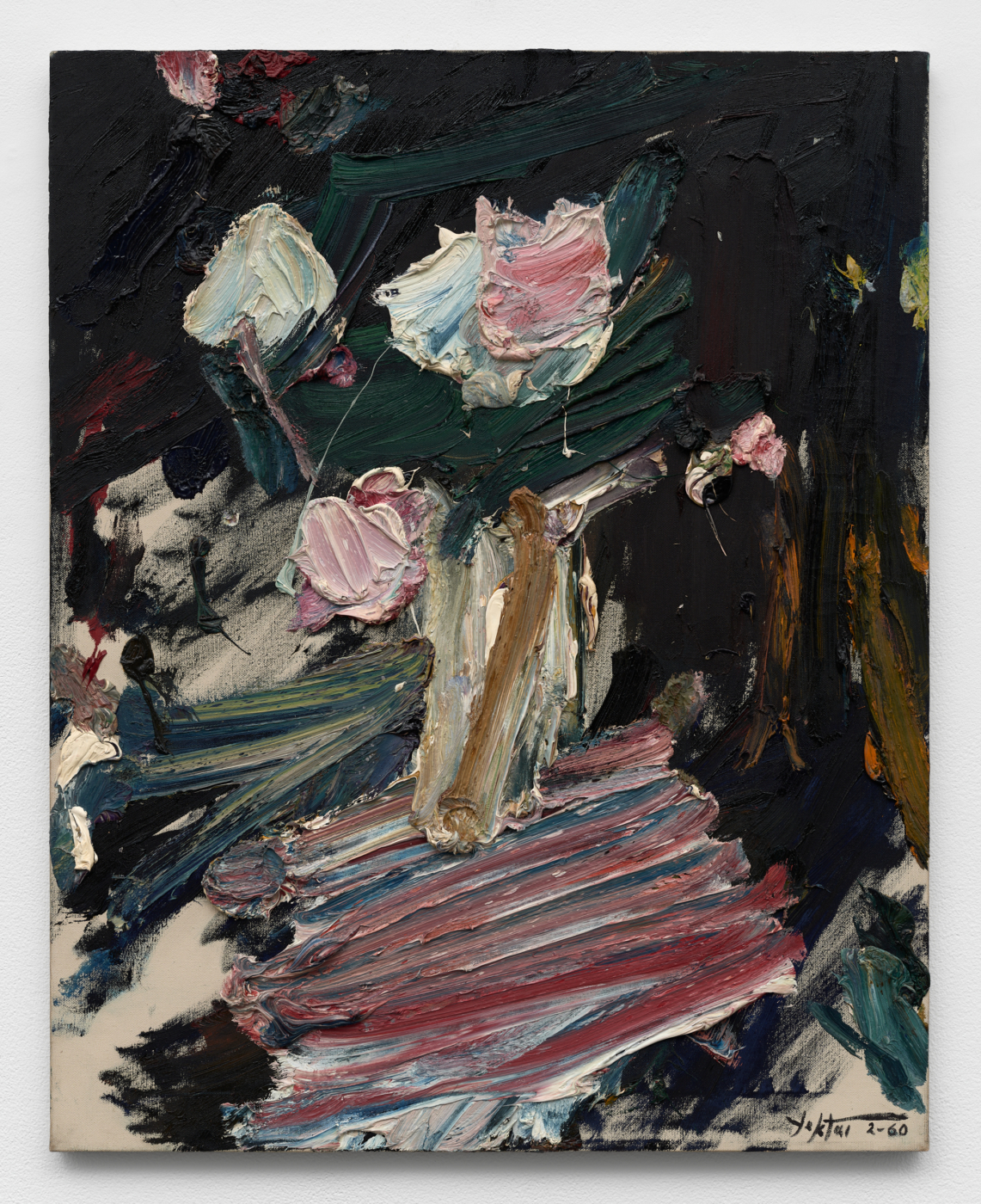 Manoucher Yektai, Pink Roses, 1960. Oil on canvas, 30 x 24 in. (76.20 x 60.96 cm)